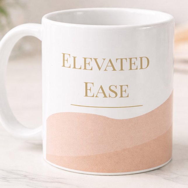 Tasse classique Taupe Rose Gold, 11 oz (Clean white, blush warmth, and taupe serif details designed for calm, intentional sipping.)