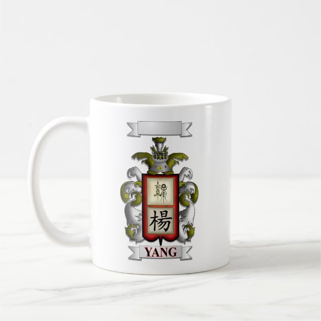 Tasse Classique Yang Nom de Famille Et Blason (Gauche)