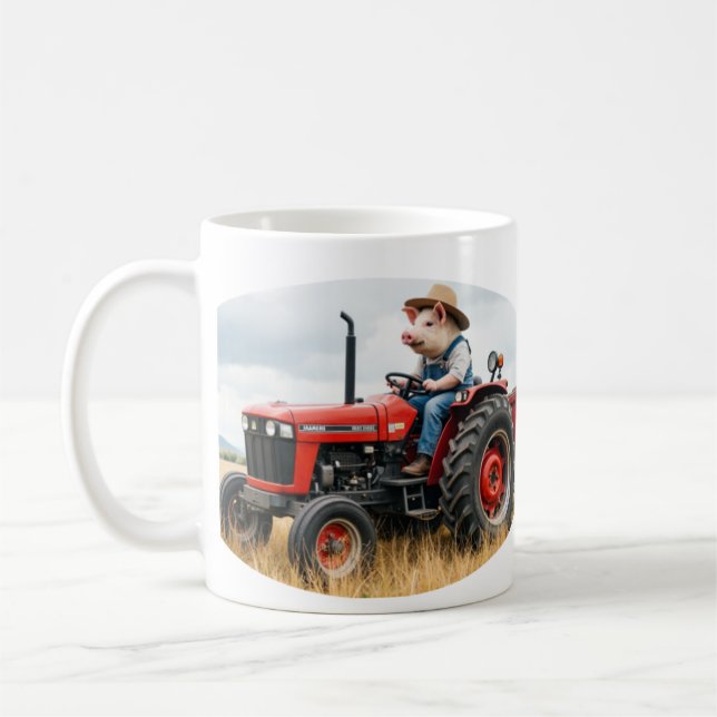 Tasse cochon sur tracteur (Gauche)