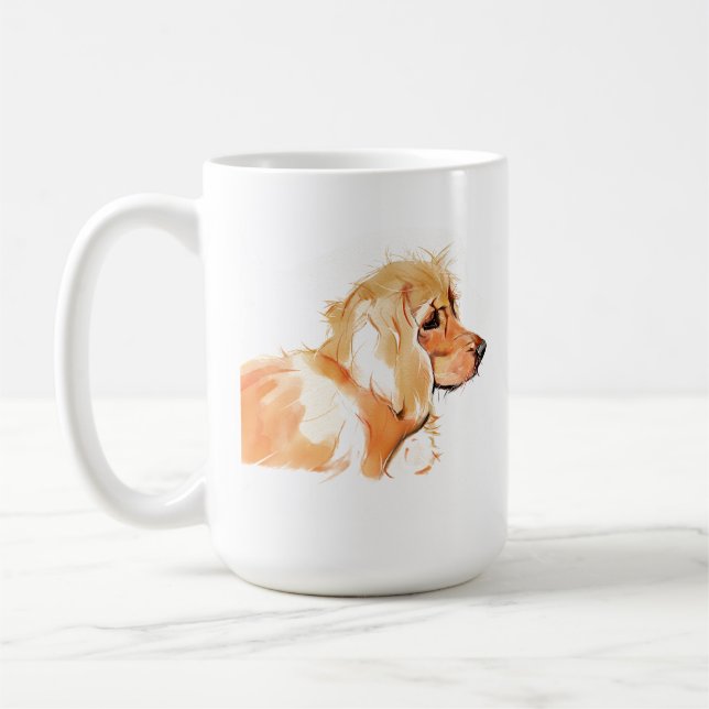 Tasse Cocker Spaniel, Maman de Chien Café Aquarell (Gauche)
