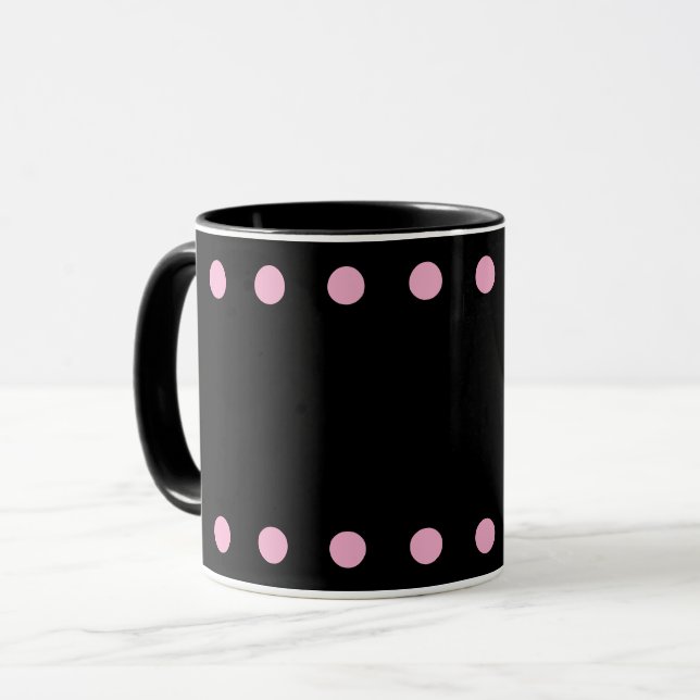 Tasse Cocoa & Coffee Perles (Noir & Rose) (Devant gauche)