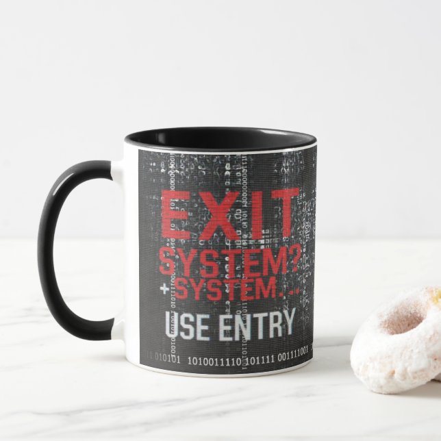 Tasse Code Binaire Système de Sortie Cyberpunk pou (Avec donut)