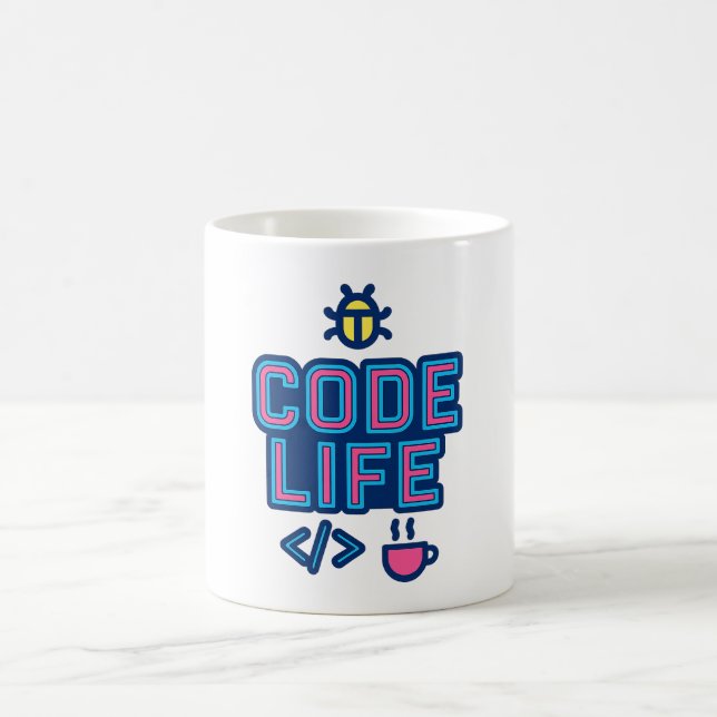 Tasse CODE LIFE – Pour les programmeurs qui débugu (Centre)