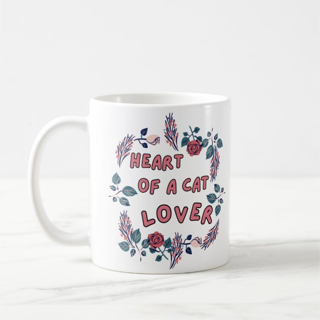 Tasse Cœur d'Amateur de Chat (Gauche)