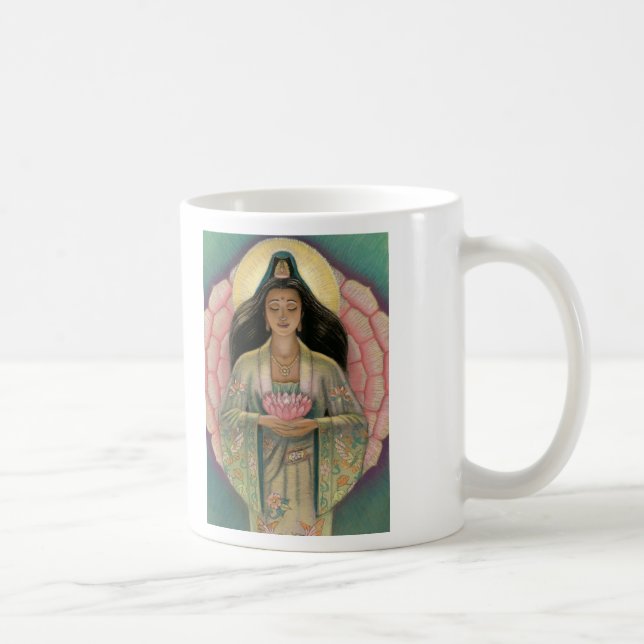 Tasse "coeur de Kuan Yin de Lotus de rose " (Droite)