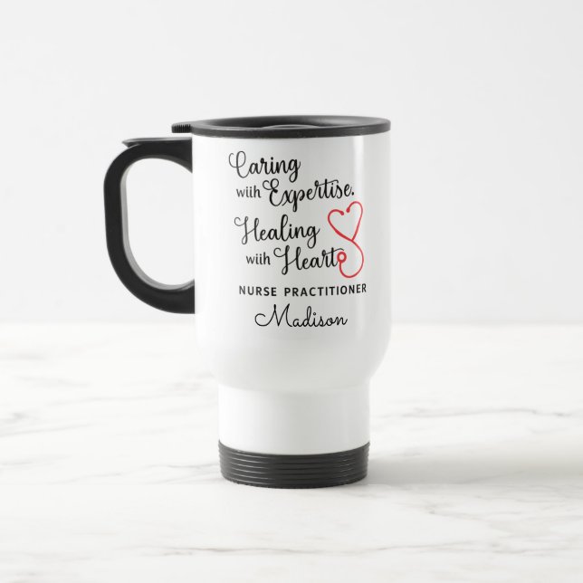 Tasse cœur de praticienne infirmière, appréciation (Gauche)