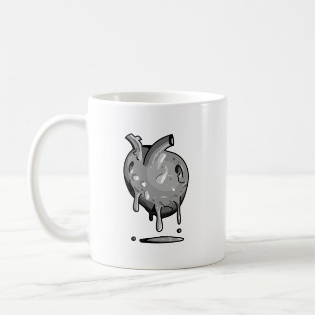 tasse coeur gris (Gauche)