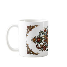 Tasse Cœur Rosemaling Patrimoine Nordique - Une Go