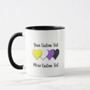 Tasse coeurs de fierté non-binaire