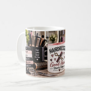 Tasse Coiffeur Les Beaux Cheveux Commencent Ici