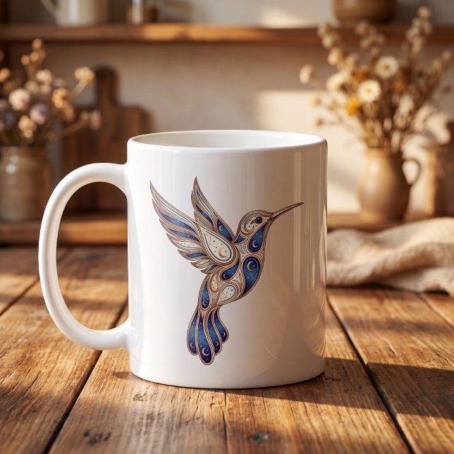 Tasse Colibri Céleste Luxe Ligne d'Art (Créateur téléchargé)