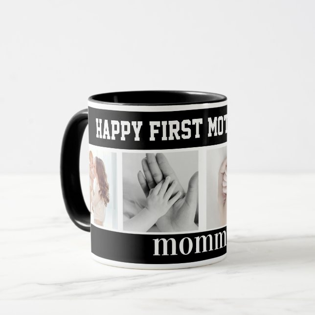 Tasse collage photo mignon pour la première fête d (Devant gauche)