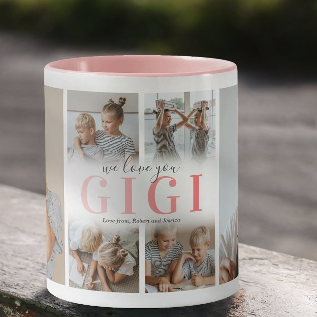 Tasse Collage Photo 'Nous t'aimons Gigi' (Créateur téléchargé)