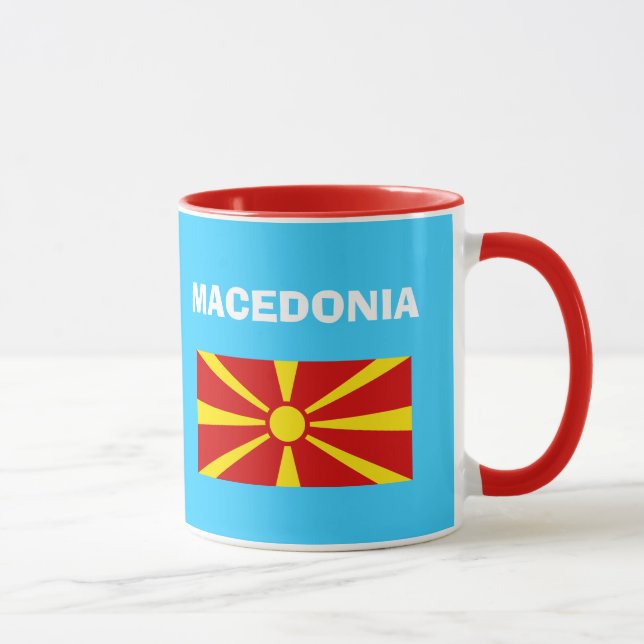 Tasse colorée de code du pays de Macédoine (Droite)