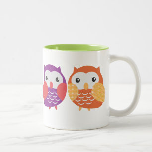 Tasse colorée de hibou