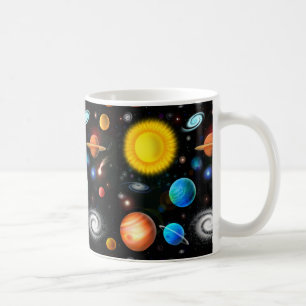 Tasse colorée de l'espace d'astronomie d'univers