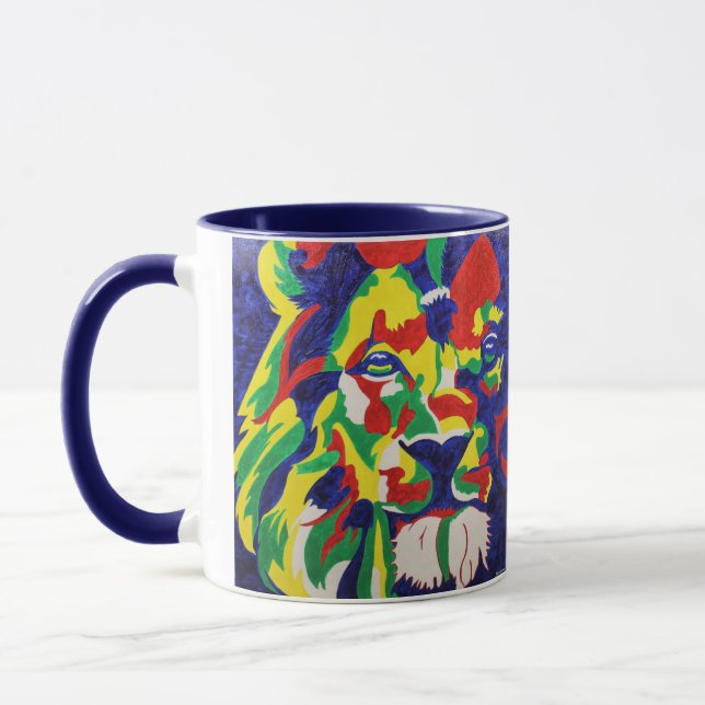 Tasse colorée de lion d'art de bruit (Gauche)