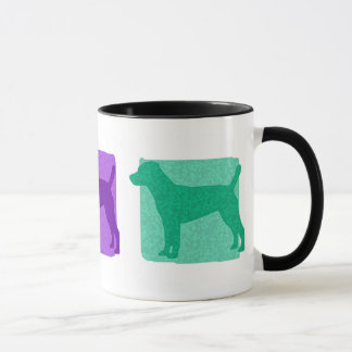Tasse colorée de silhouettes de Patterdale Terrier