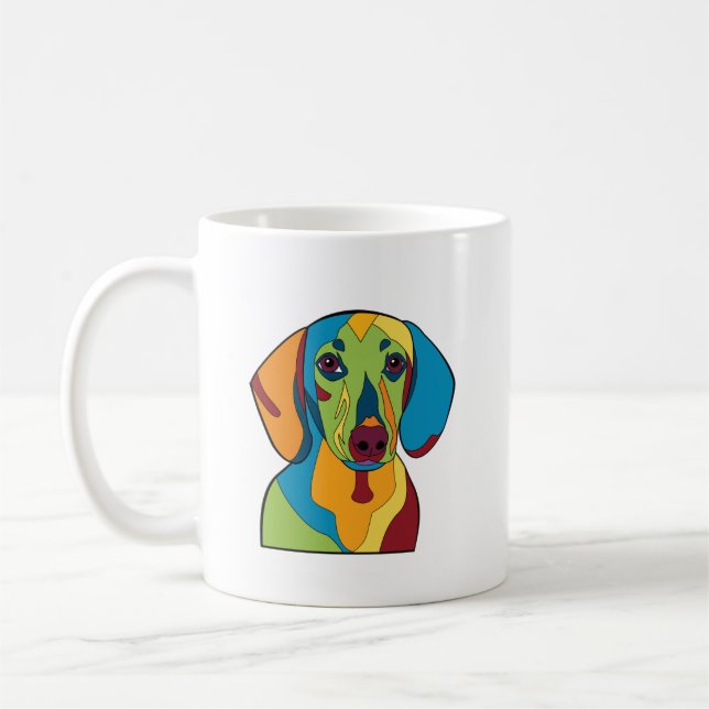 Tasse colorée de teckel (Gauche)