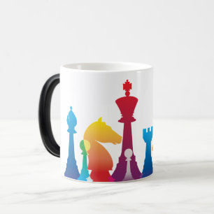 Tasse colorée d'échecs