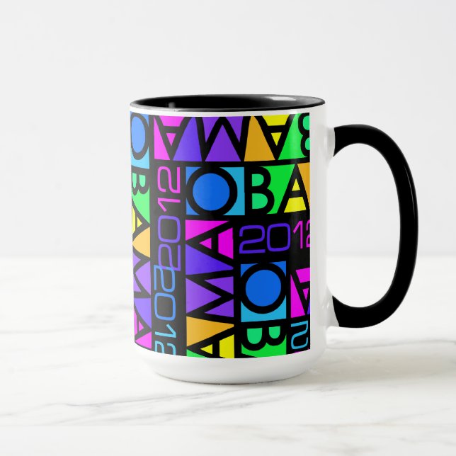 Tasse colorée d'Obama 2012 - choisissez le style (Droite)