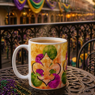 Tasse colorée Fleur-de-Lis
