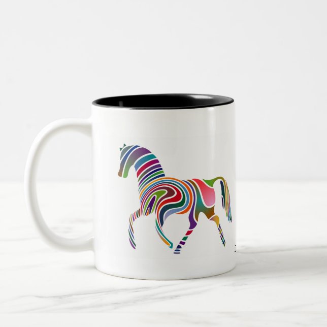 Tasse colorée ondulée de cheval (Gauche)
