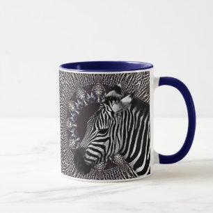 Tasse combinée de bleu marine d'art de zèbre