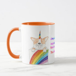 Tasse combinée de couleur d'unicorgi d'arc-en-cie