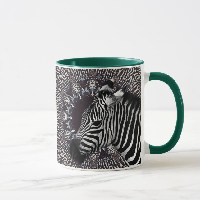 Tasse combinée de vert d'art de zèbre (Droite)
