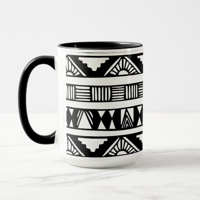 Tasse combinée d'impression tribal noir et blanc (Gauche)