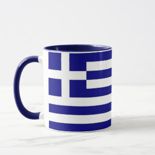 Tasse combinée noire avec le drapeau de la Grèce