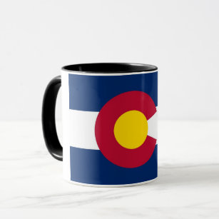Tasse combinée noire avec le drapeau du Colorado,
