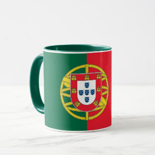 Tasse combinée noire avec le drapeau du Portugal