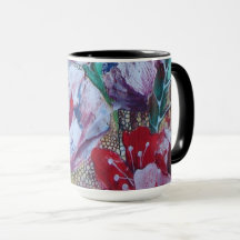 tasse combinée noire "Flora "