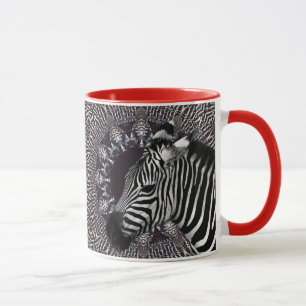 Tasse combinée rouge d'art de zèbre
