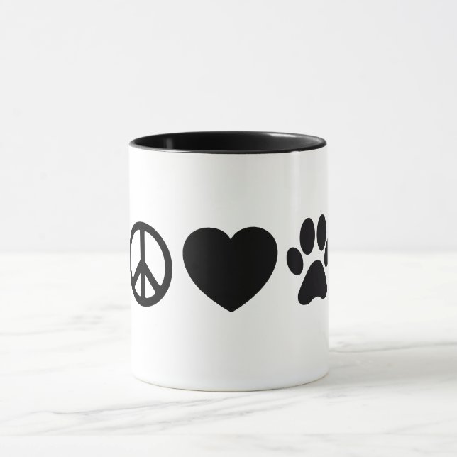 Tasse combo 11 oz Paix, Amour & Chiens (Centre)