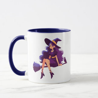 Tasse Combo Balai de Sorcière Violet Mignon