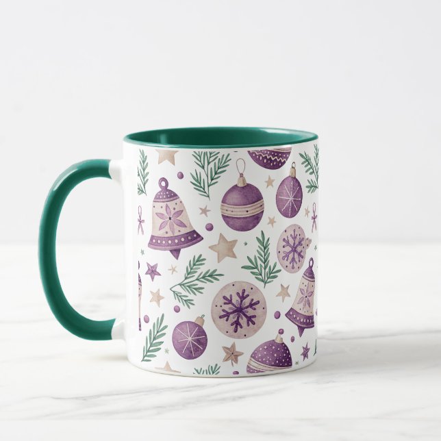 Tasse Combo – Création festive violet fantaisiste (Gauche)