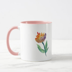 Tasse combo fleur aquarelle bague