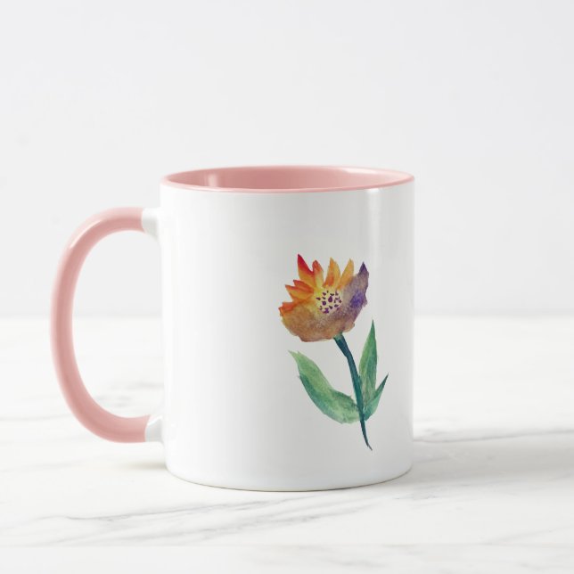 Tasse combo fleur aquarelle bague (Gauche)
