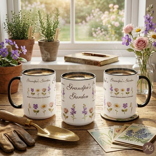 Tasse Combo Fleurs de Naissance & Noms de Grand-pè (Créateur téléchargé)