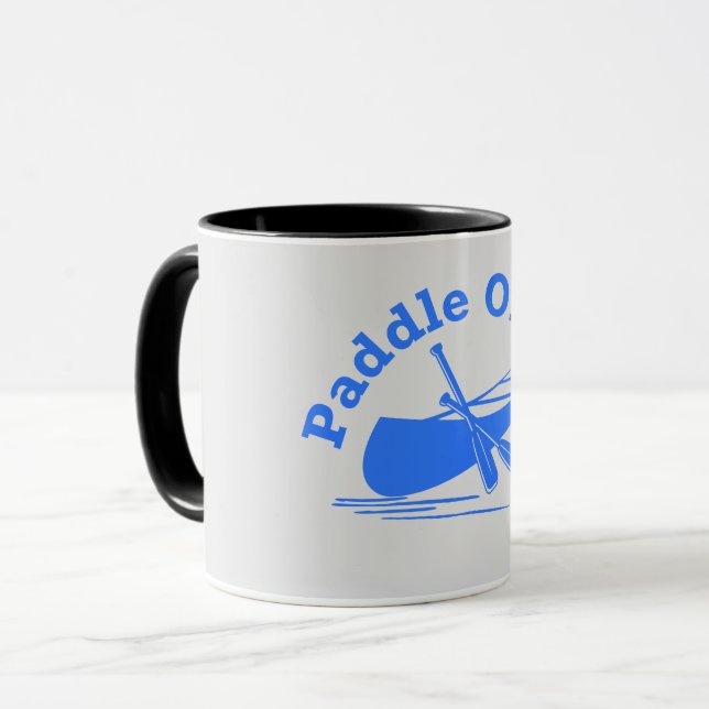 Tasse combo gris clair/bleu - Design Paddle On (Devant gauche)