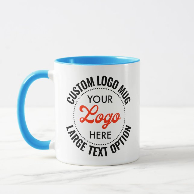 Tasse Combo Logo promotionnel Grand Texte BLEU CLA (Gauche)
