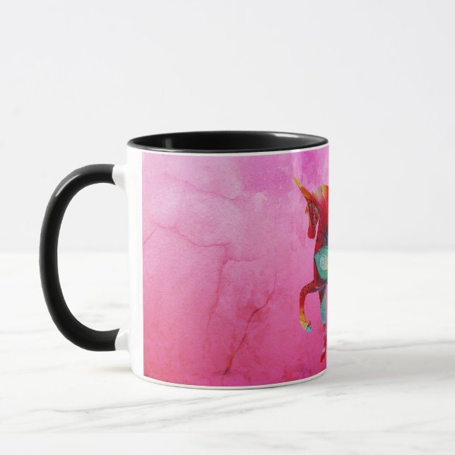Tasse Combo Mandala Licorne Magie Rose (Gauche)