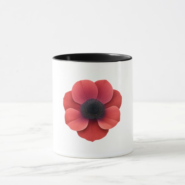 Tasse combo noir - Fleur d'anémone (Centre)