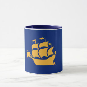 Tasse combo noire avec drapeau de la ville de Québ