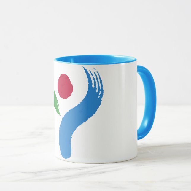 Tasse combo noire avec drapeau de Séoul, Corée du  (Devant droit)