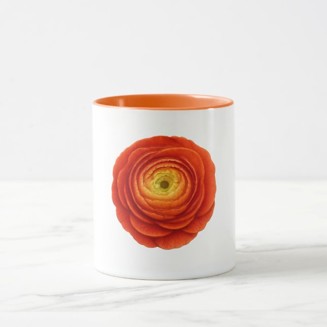 Tasse Combo Orange - Fleur de Ranunculus (Centre)