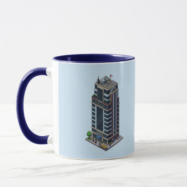 Tasse Combo Pixel Hotel Tower Bleu Nuit (Gauche)